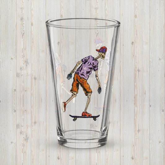 Skater Skeleton Shaker pint glass