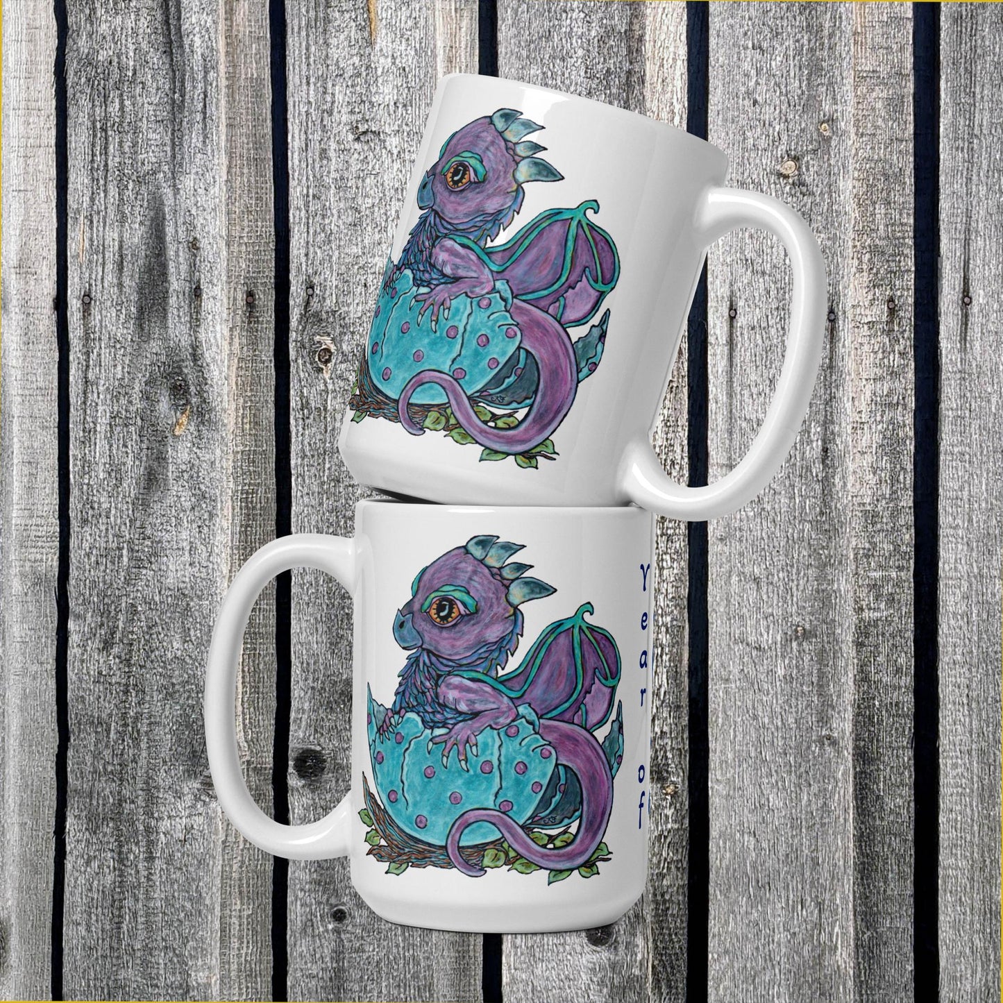 Year of the Dragon White glossy mug