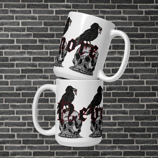 Nevermore White glossy mug