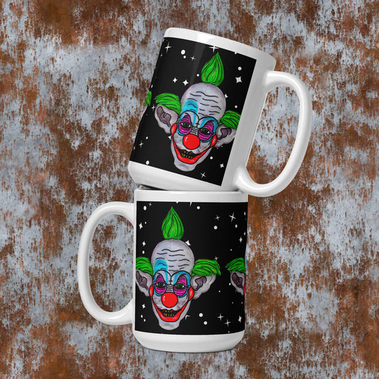 Green Clown White glossy mug