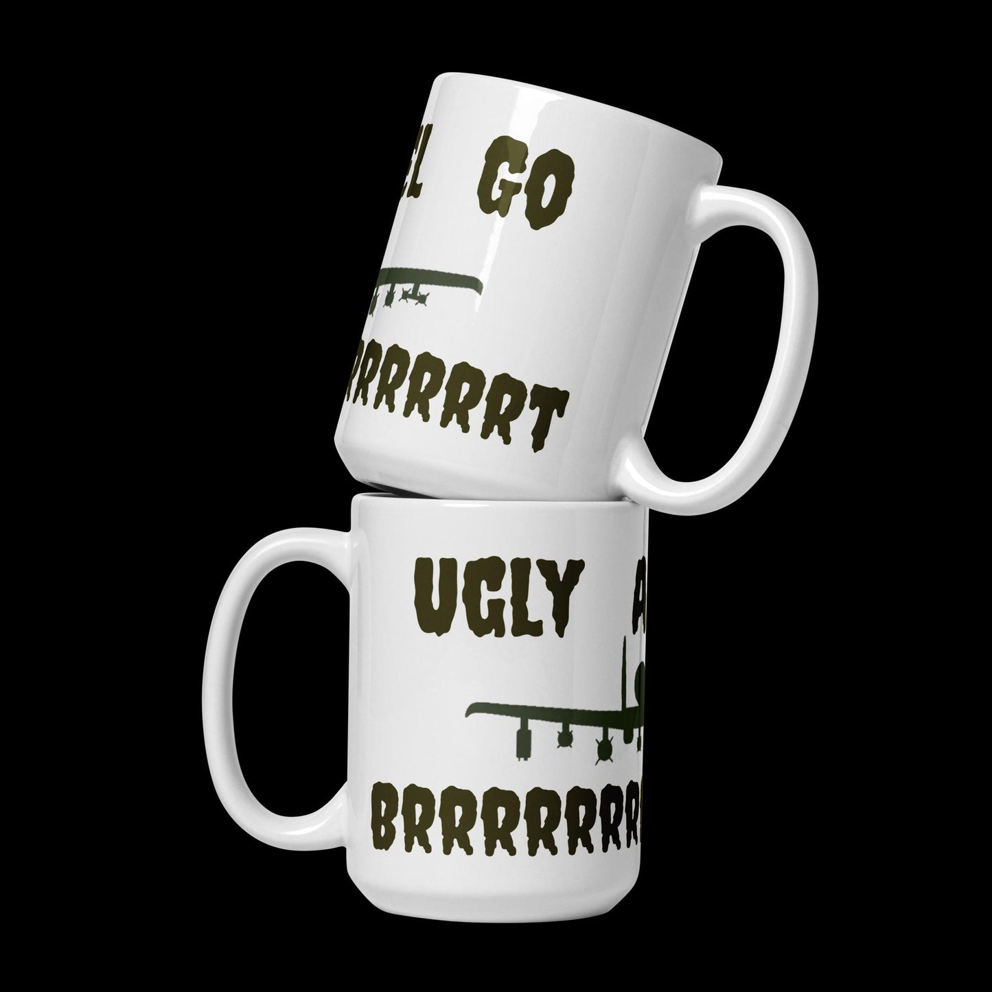 A-10 Ugly Angel White glossy mug