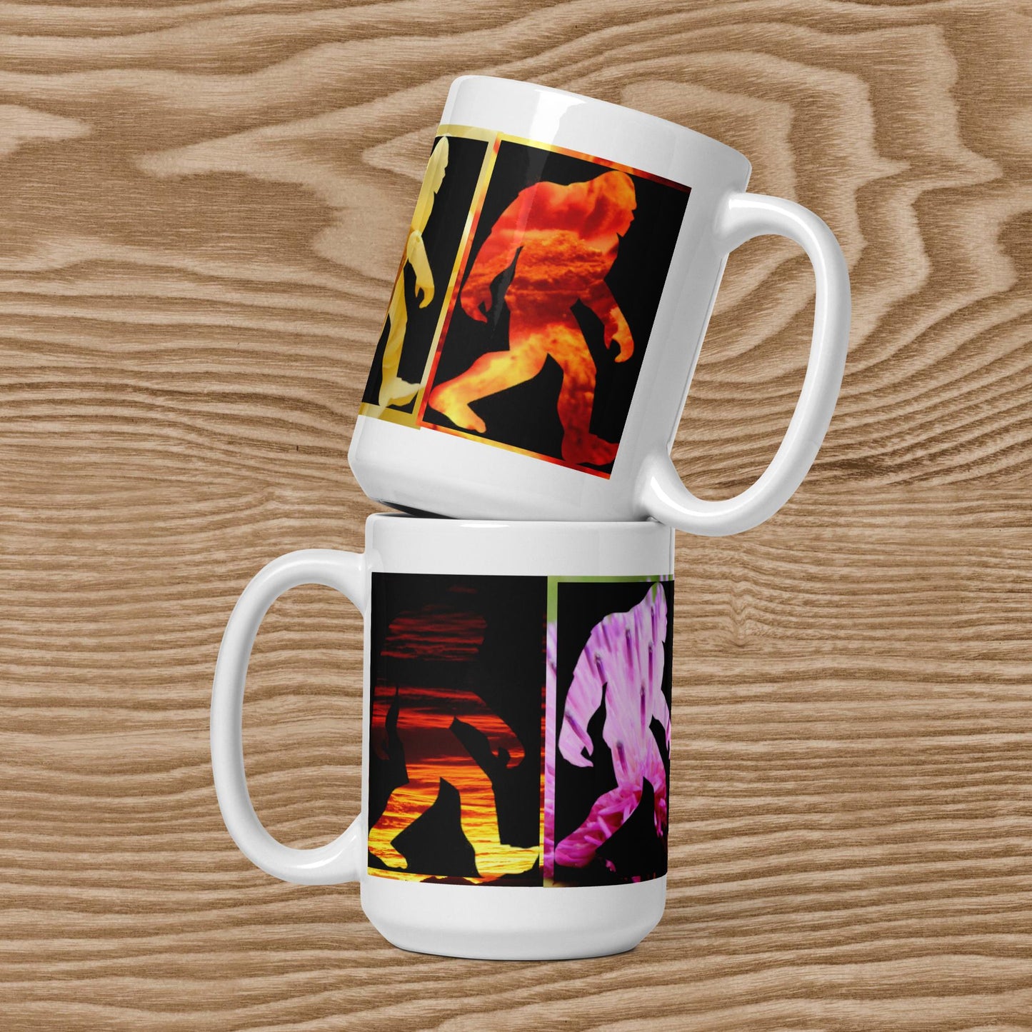 Nature Squatch White glossy mug