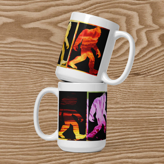 Nature Squatch White glossy mug