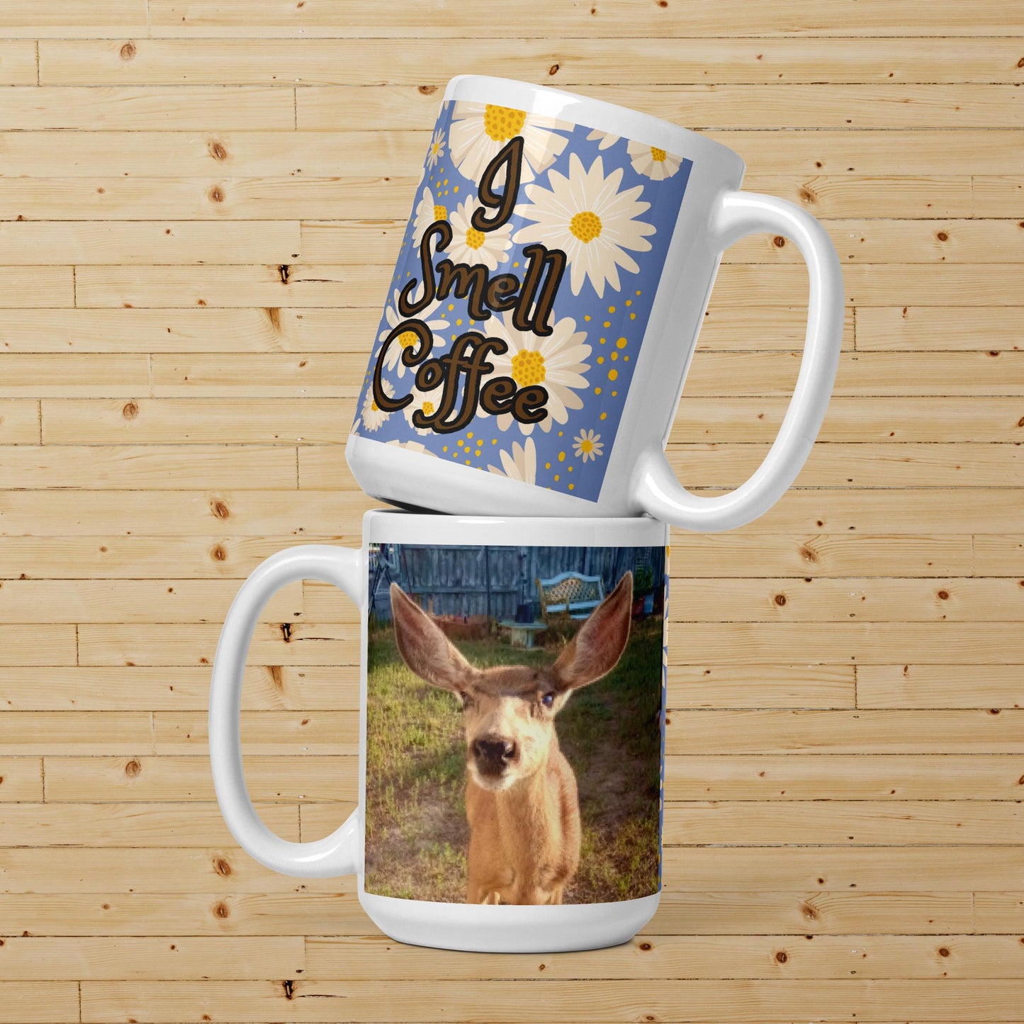 Mule Deer White glossy mug