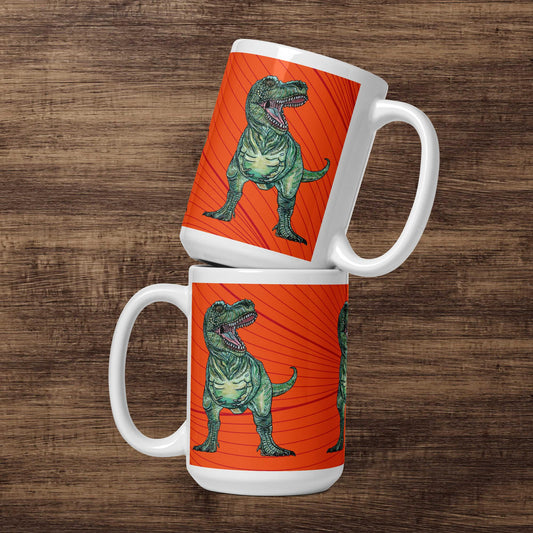 Trex White glossy mug